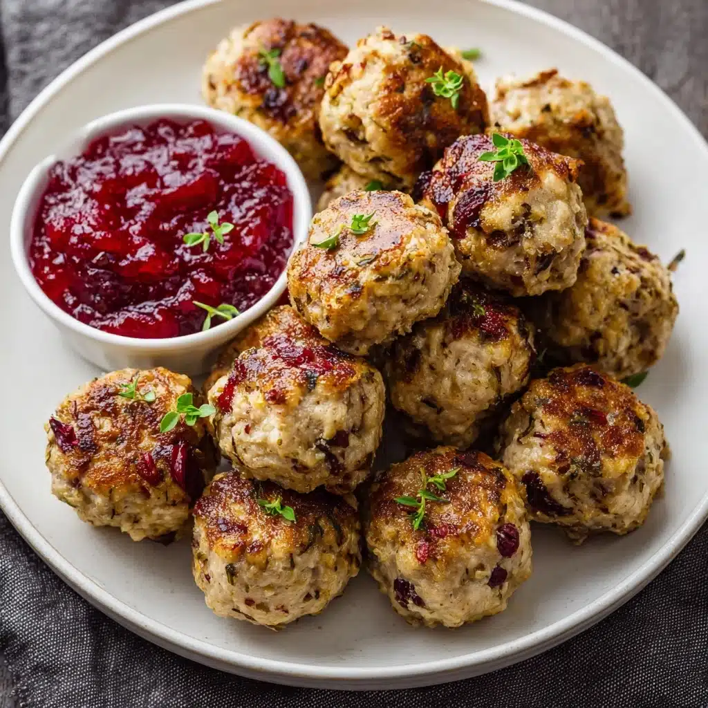 Festive Cranberry Turkey Stuffing Balls Recipe - Recipe Image