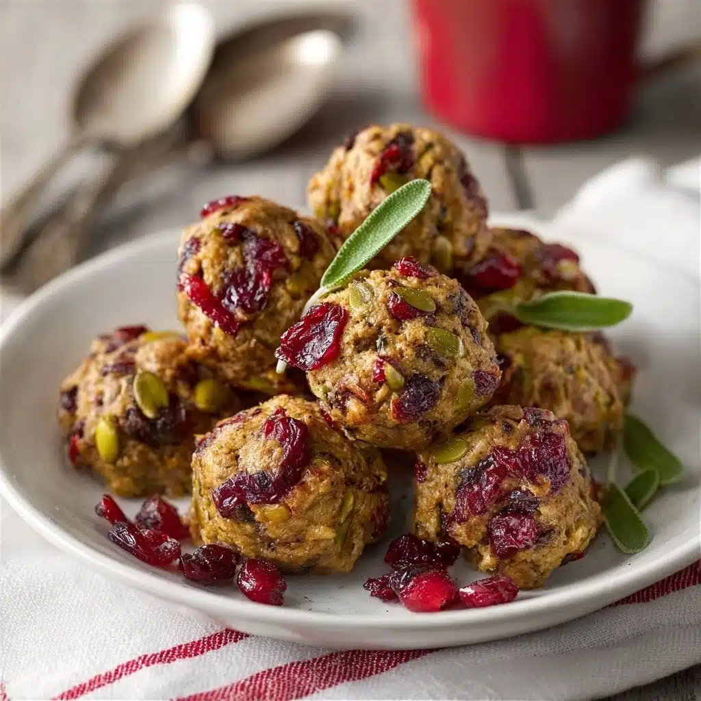 Festive Cranberry Turkey Stuffing Balls Recipe - Recipe Image