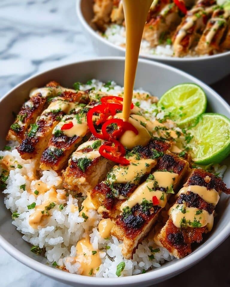 Sweet Chili Chicken Bowl with Coconut Lime Drizzle Recipe