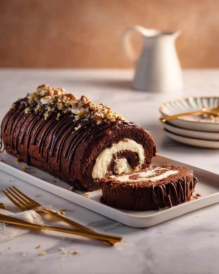Chocolate Bourbon Pecan Swiss Roll Recipe