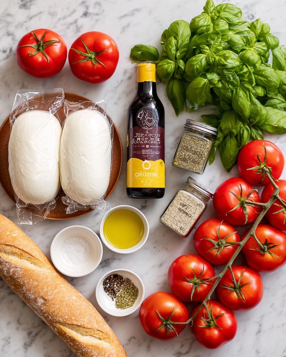 A Christmas tree shaped dish on a wooden board, made with layers of red tomato slices, white mozzarella cheese slices, and green spinach leaves arranged alternately in rows to form a triangle shape. A cream-colored star-shaped cheese piece is placed on top as the tree topper. The layers show fresh, shiny textures with a drizzle of dark balsamic glaze and sprinkled coarse salt scattered on top and around. At the base of the tree, a rectangular piece of toasted bread represents the tree trunk. The wooden board has a rich brown color with stripes, and coarse salt grains are spread across the surface. photo taken with an iphone --ar 4:5 --v 7