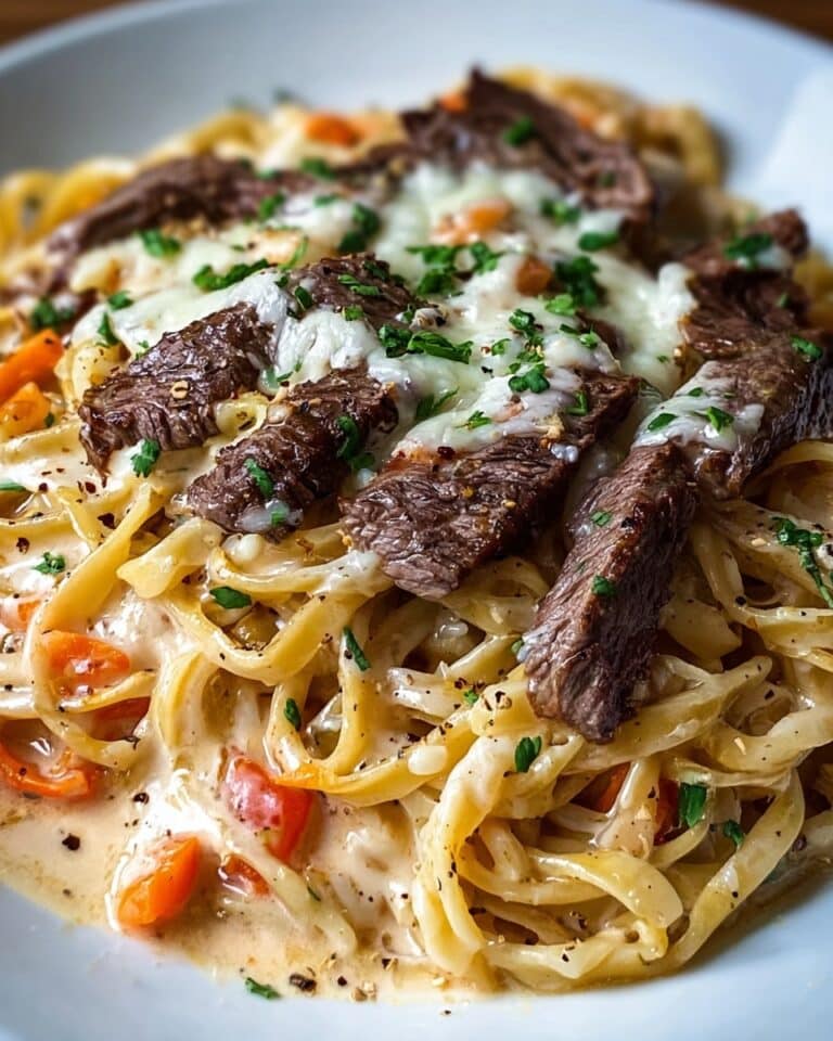 Cowboy Butter Steak Linguine with Roasted Carrots and Parsley Recipe