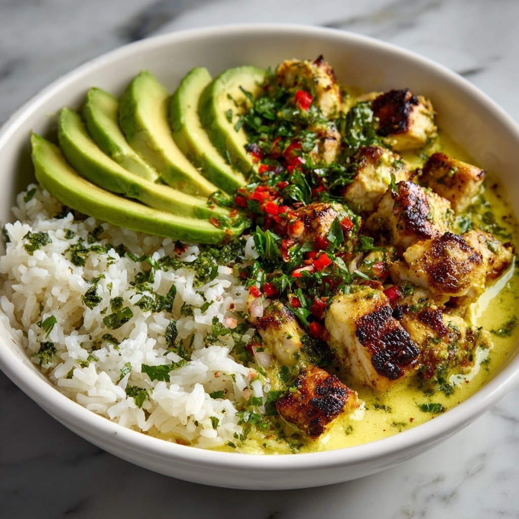 A white plate holds a bed of white rice as the bottom layer, topped with chunks of golden-yellow curry sauce mixed with small green herb pieces, covering the chunky pieces of food. There are bright green cilantro leaves placed on top as garnish. A fork is seen pushing into the curry, held by a woman's hand on the right side, while another woman's hand holds a piece of flatbread dipped slightly into the curry on the left side. The background features a white marbled texture. Photo taken with an iphone --ar 4:5 --v 7