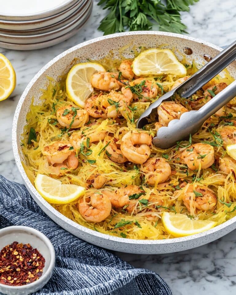 Quick Spaghetti Squash Shrimp Scampi Recipe