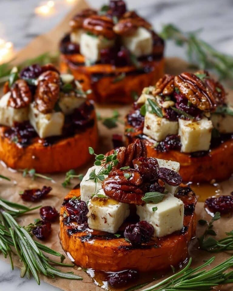 Sweet Potato Rounds with Brie, Cranberry & Pecans Recipe