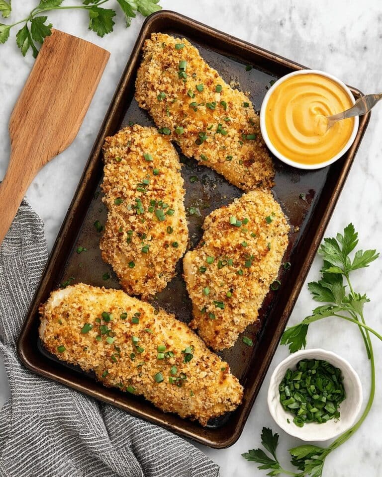 Pretzel Crusted Chicken with Cheddar-Mustard Sauce Recipe