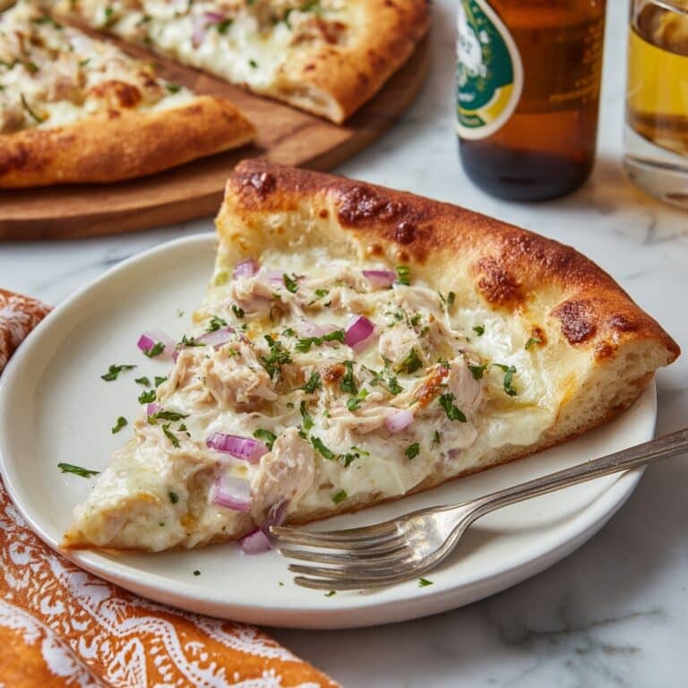 Roasted Garlic Chicken and Herb White Pizza Recipe