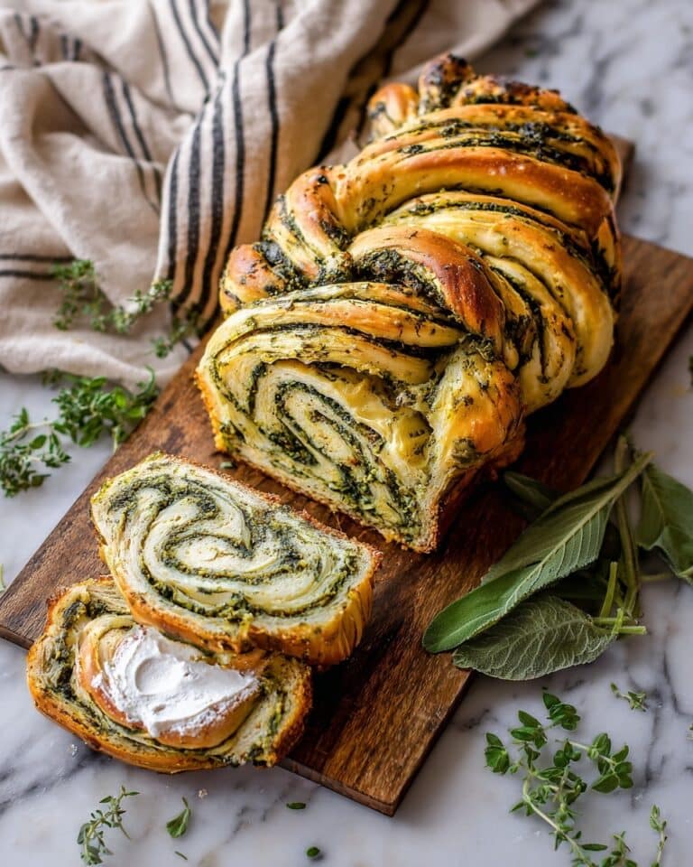 Swirled Garlic Herb and Cheese Bread Recipe