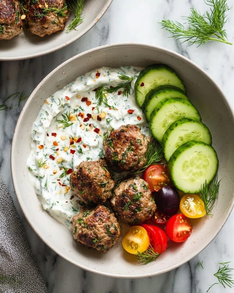 Greek Chicken Meatballs with Tzatziki Sauce Recipe