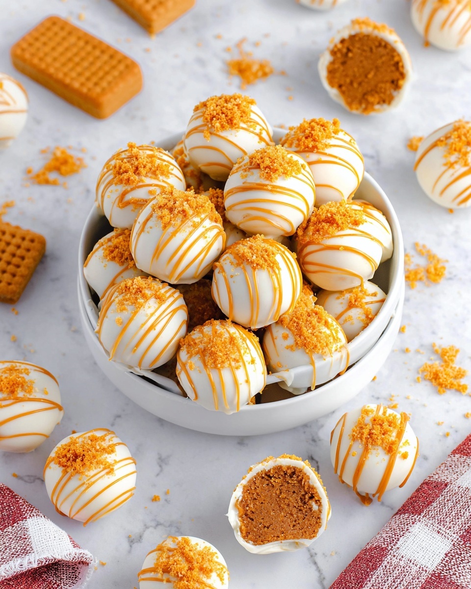 The image shows a white plate filled with multiple small round desserts made of crumbly brown cookie bases topped with white cream dollops and sprinkled with crushed cookie crumbs. Around the plate, there are several rectangular brown cookies, including one on top of a small dessert. Next to the plate, there is a white cup filled with black coffee without milk. The scene sits on a white marbled surface with a white cloth partially under the plate. A woman's hand is visible near the lower part of the frame touching a piece of cookie. photo taken with an iphone --ar 4:5 --v 7