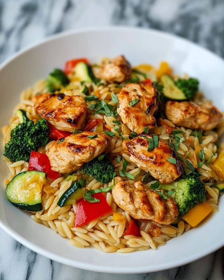 Lemon Chicken & Veggie Orzo Stir Fry Recipe