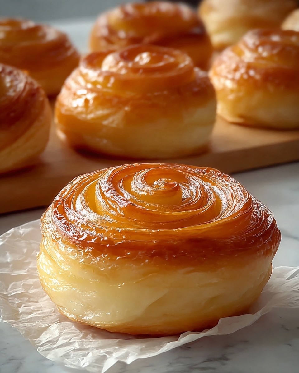 The image shows a close-up of dough preparation on a white marbled surface. In the foreground, there is a flat round piece of pale dough with a smooth, thick dollop of creamy yellow filling placed in the center. Behind this, there are five small, smooth, round dough balls arranged loosely. In the background, a black bowl with a metal spoon inside is partly visible, slightly blurred. The overall colors are soft beige, yellow, and black, with a focus on the textures of dough and filling. photo taken with an iphone --ar 4:5 --v 7