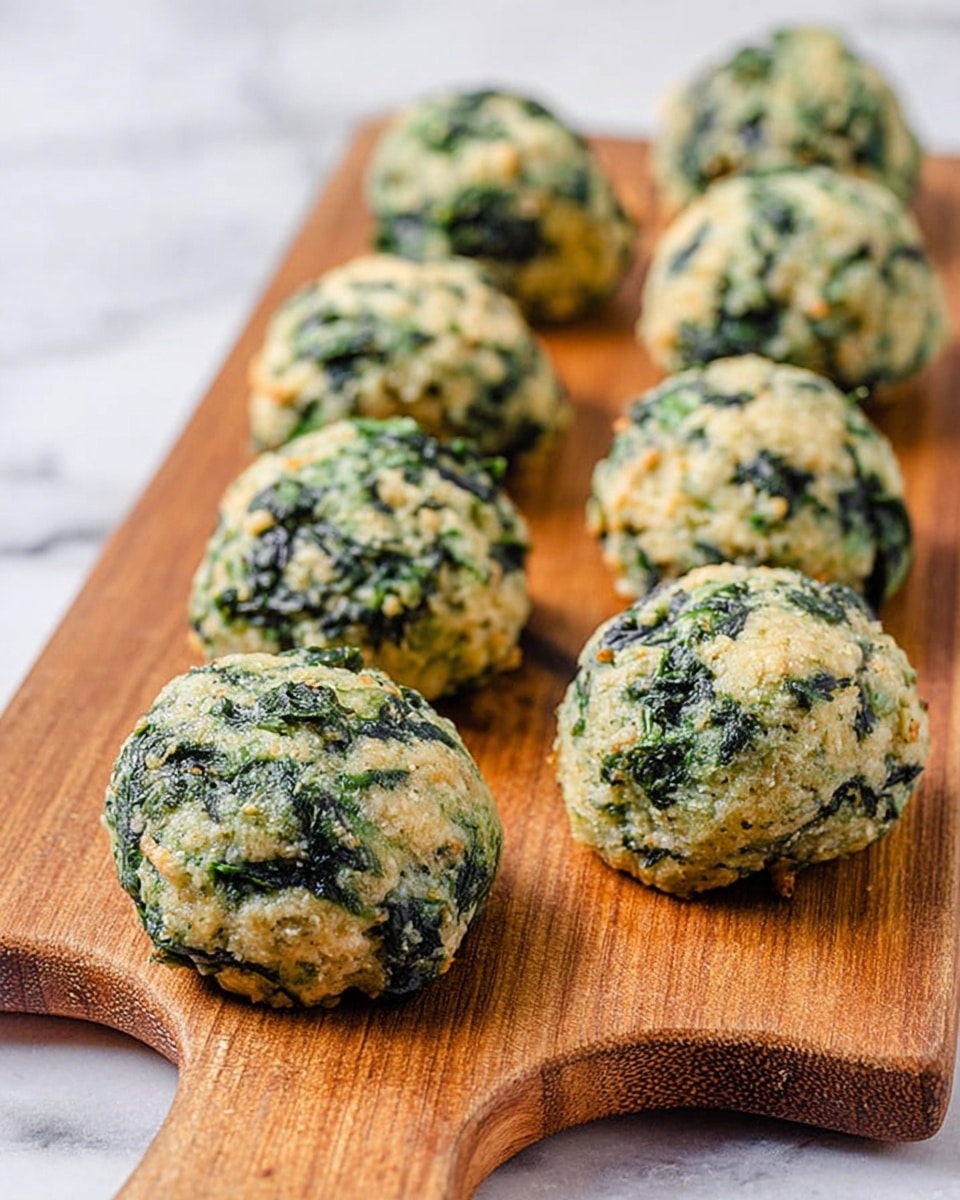 The image shows 25 small balls made from a green and light yellow mixture spread in neat rows on brown parchment paper over a white marbled surface. To the right, there is a clear glass bowl containing more of the same green and light yellow mixture with a spoon inside it. The green parts look like pieces of spinach, and the light yellow parts look crumbly, like cheese or breadcrumbs. The balls are round and roughly the same size, with a slightly rough texture from the mixture. The background surface is white marbled. photo taken with an iphone --ar 4:5 --v 7
