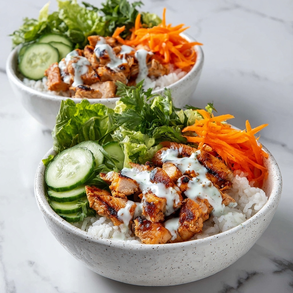 A round black bowl filled with colorful layers of food sitting on a white marbled surface with a blue cloth underneath. The base layer is white rice, topped with reddish-orange cooked chicken pieces concentrated on the right side. Fresh bright red cherry tomatoes, halved, fill the bottom left section, while small chunks of light green celery and slices of orange carrot pieces cover the upper left side. There is a drizzle of white creamy sauce and some crumbled blue cheese spread mainly over the chicken and rice. Small bits of green spring onion are scattered across the top, adding a fresh touch. A gold spoon is placed on the right side inside the bowl. In the background, a second black bowl holds similar ingredients arranged in sections with cooked chicken, white rice, and cherry tomatoes visible, alongside a small white bowl of chopped green onions. Photo taken with an iphone --ar 4:5 --v 7
