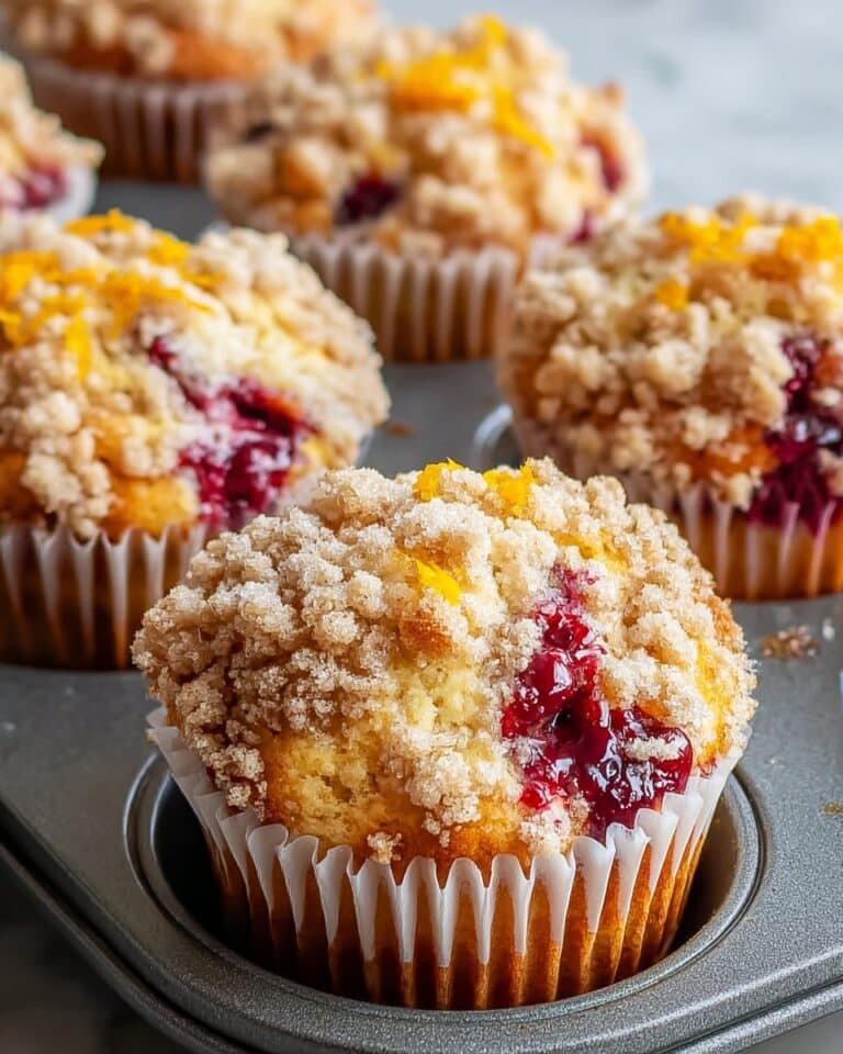 Festive Orange Cranberry Muffins with Streusel Crumble Recipe