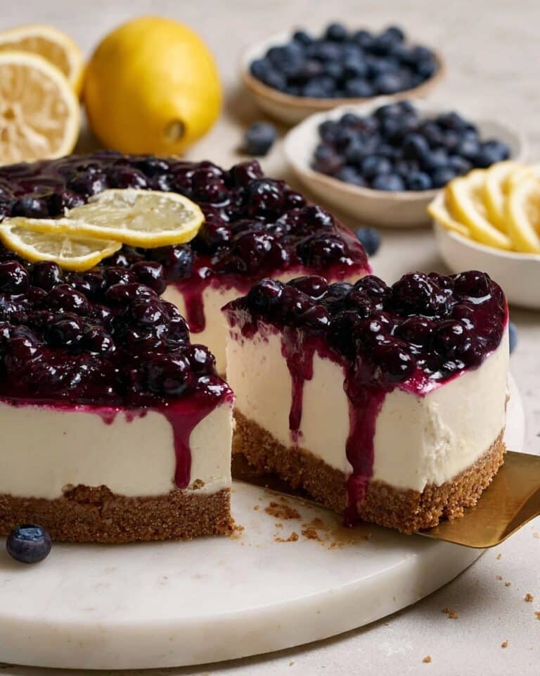 No-Bake Lemon Blueberry Cheesecake Recipe