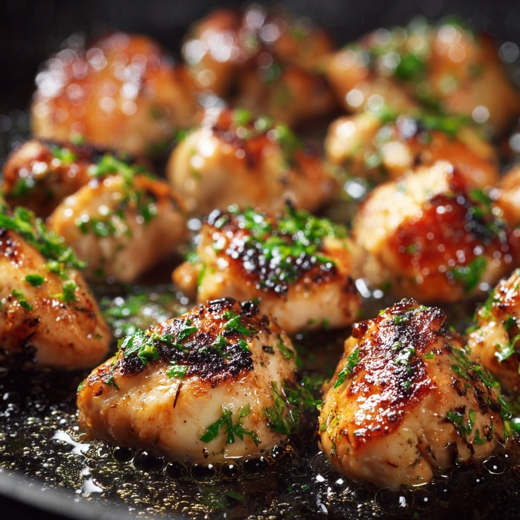 The image shows a close-up of a black bowl filled with creamy fettuccine pasta topped with grilled chicken pieces. There are two layers in the dish: the bottom layer is a smooth, light beige creamy sauce mixed with long, thick noodles, and the top layer is golden-brown grilled chicken chunks garnished with chopped green herbs. Thin wisps of steam rise from the dish, showing it is hot and fresh. The background is a white marbled texture. Photo taken with an iphone --ar 4:5 --v 7