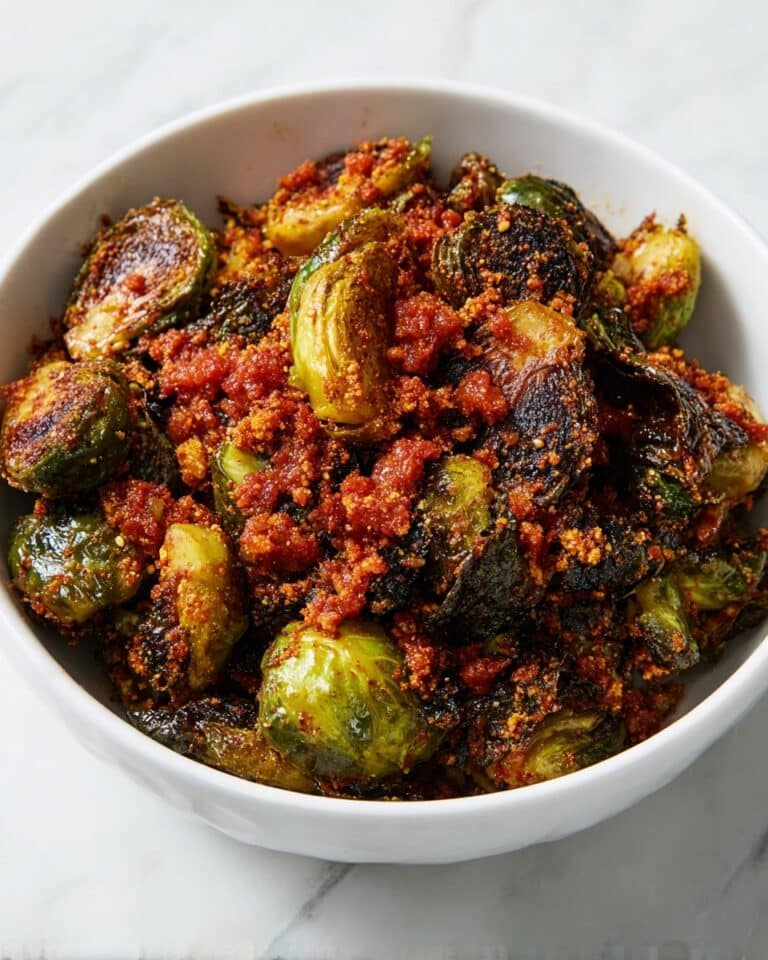 Chili Crisp Roasted Brussels Sprouts with Lemon, Parmesan, and Panko Recipe