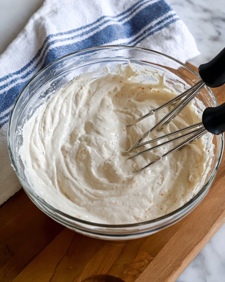 A dark chocolate tart sits on a white cake stand with a crumbly, deep brown crust forming the base and sides, topped with a smooth, glossy chocolate filling that covers the entire tart. On top of the chocolate layer is a thick, swirled layer of soft white whipped cream, spread unevenly in a circular motion. Next to the tart is a wooden bowl filled with leftover white whipped cream, with a metal spatula resting on the bowl’s edge, coated in the same cream. The scene is set on a white marbled texture surface with a blurred background showing silver salt and pepper shakers. photo taken with an iphone --ar 4:5 --v 7