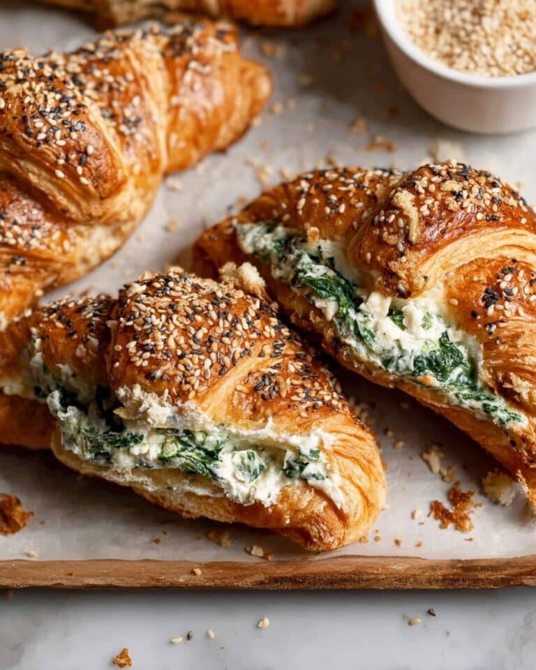 Cheesy Spinach Croissants with Everything Bagel Seasoning Recipe