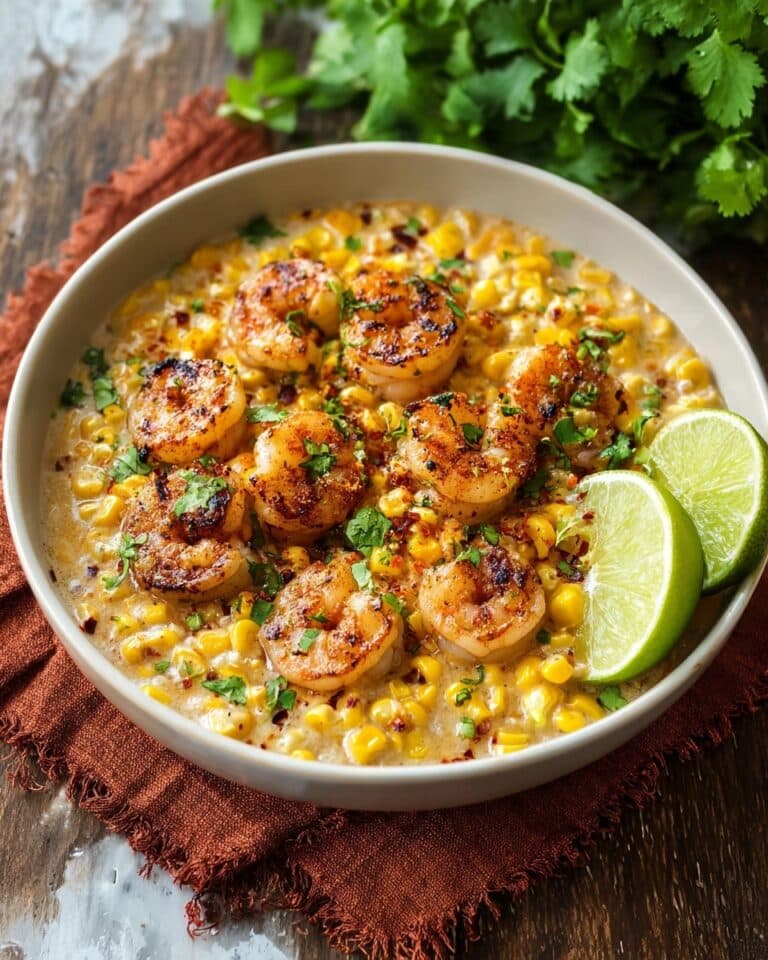 Shrimp and Creamed Corn Skillet with Feta and Lime Recipe