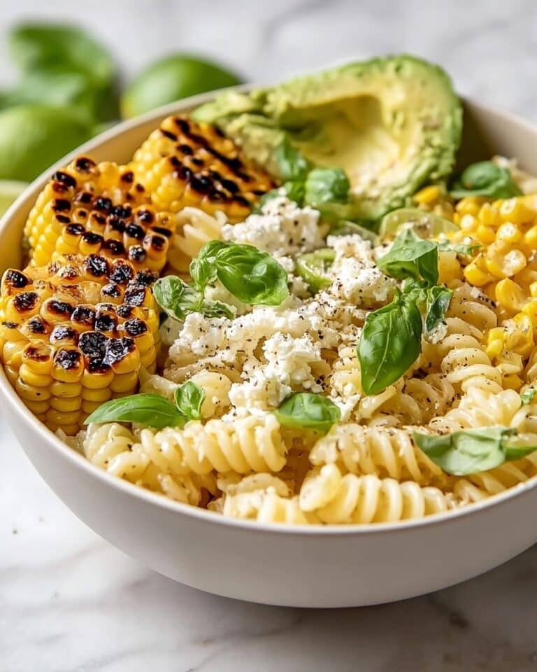 Creamy Street Corn Pasta Salad with Chili Butter and Lime Mayo Recipe