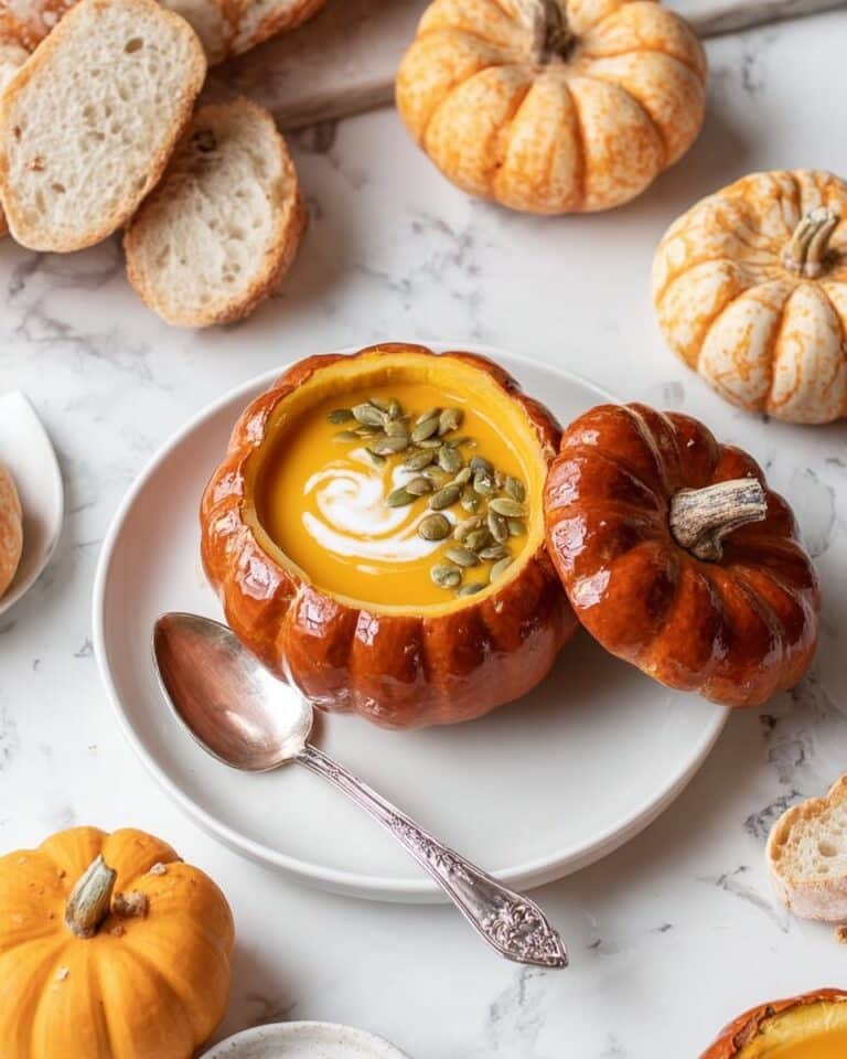 Spicy Pumpkin Soup in Edible Pumpkin Bowls Recipe