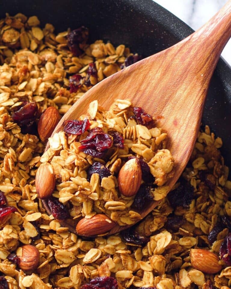 Almond Cranberry Skillet Granola (Easy Stovetop Granola Recipe) Recipe