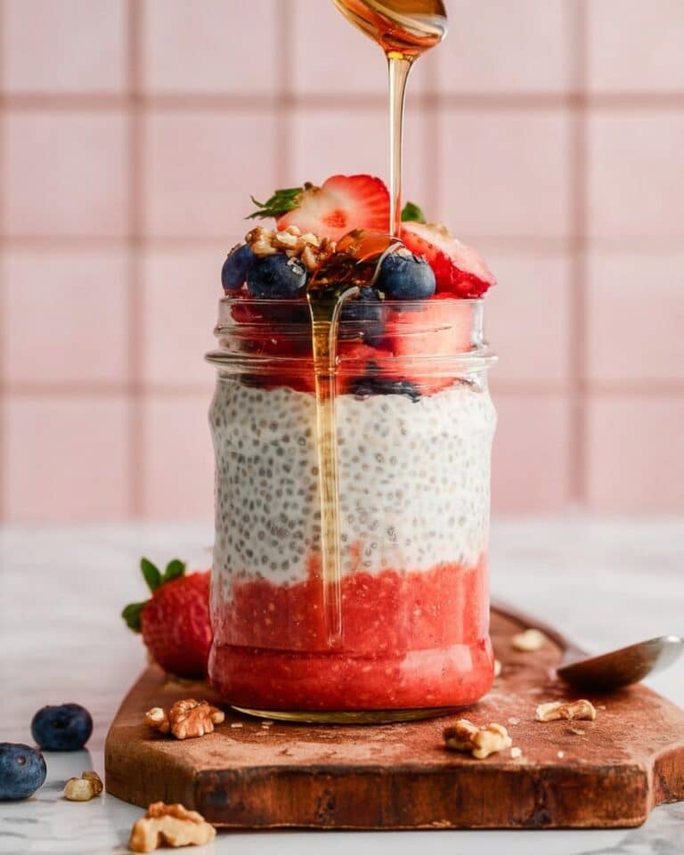 Overnight Water-Based Oats with Chia and Fresh Strawberry Topping Recipe